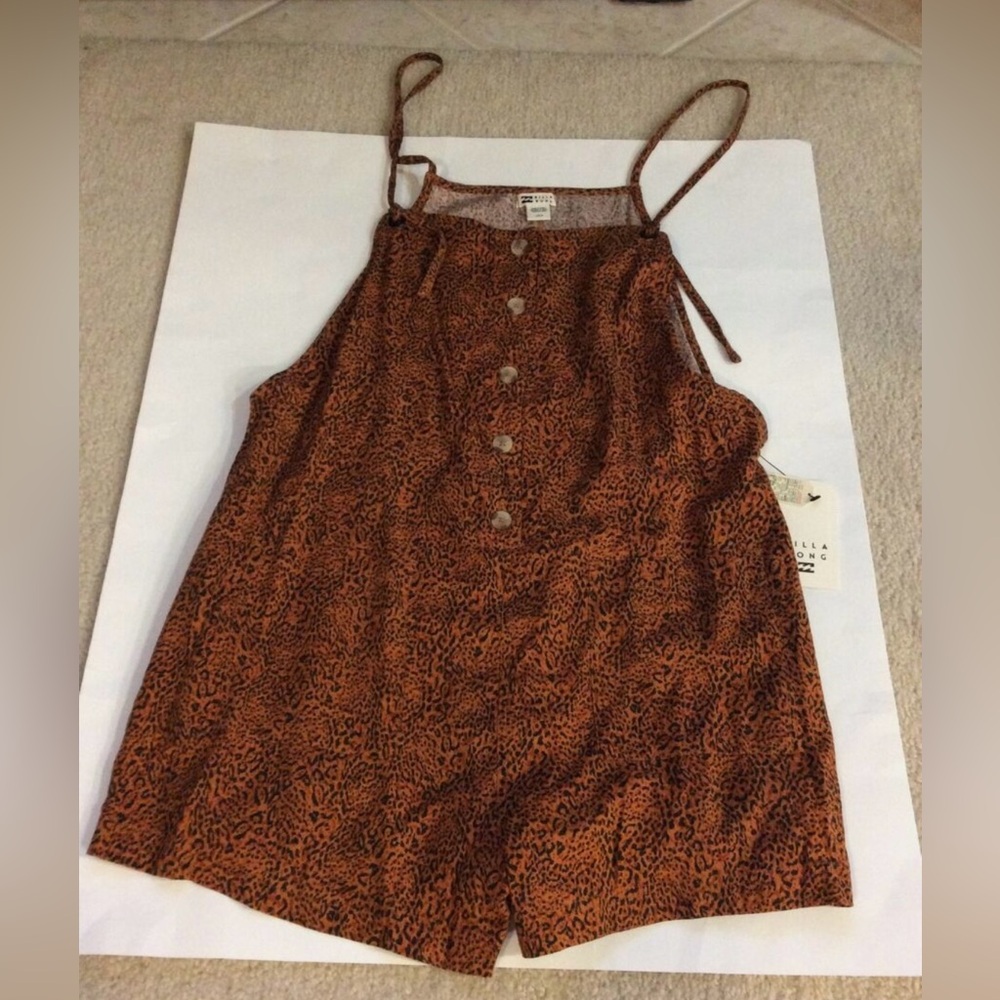 Billabong Brown Leopard Print Romper